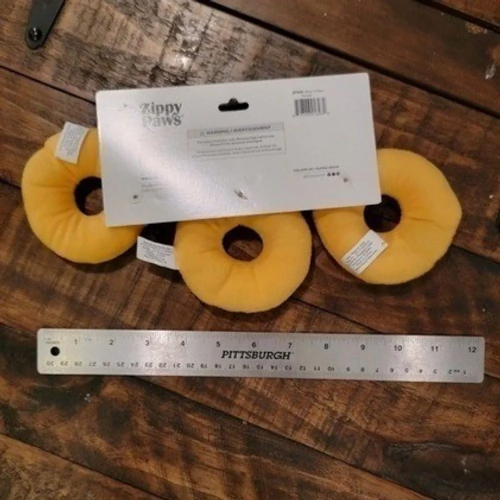 Zippy Paws Miniz 3 Pack‎ Squeaky Plush Dog Toy Pastel Donutz ZP737